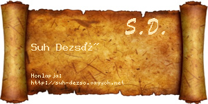 Suh Dezső névjegykártya